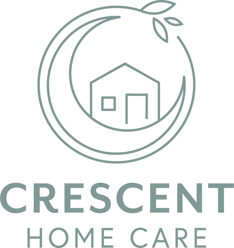 Crescent Home Care logo in dark green color and vertical layout
