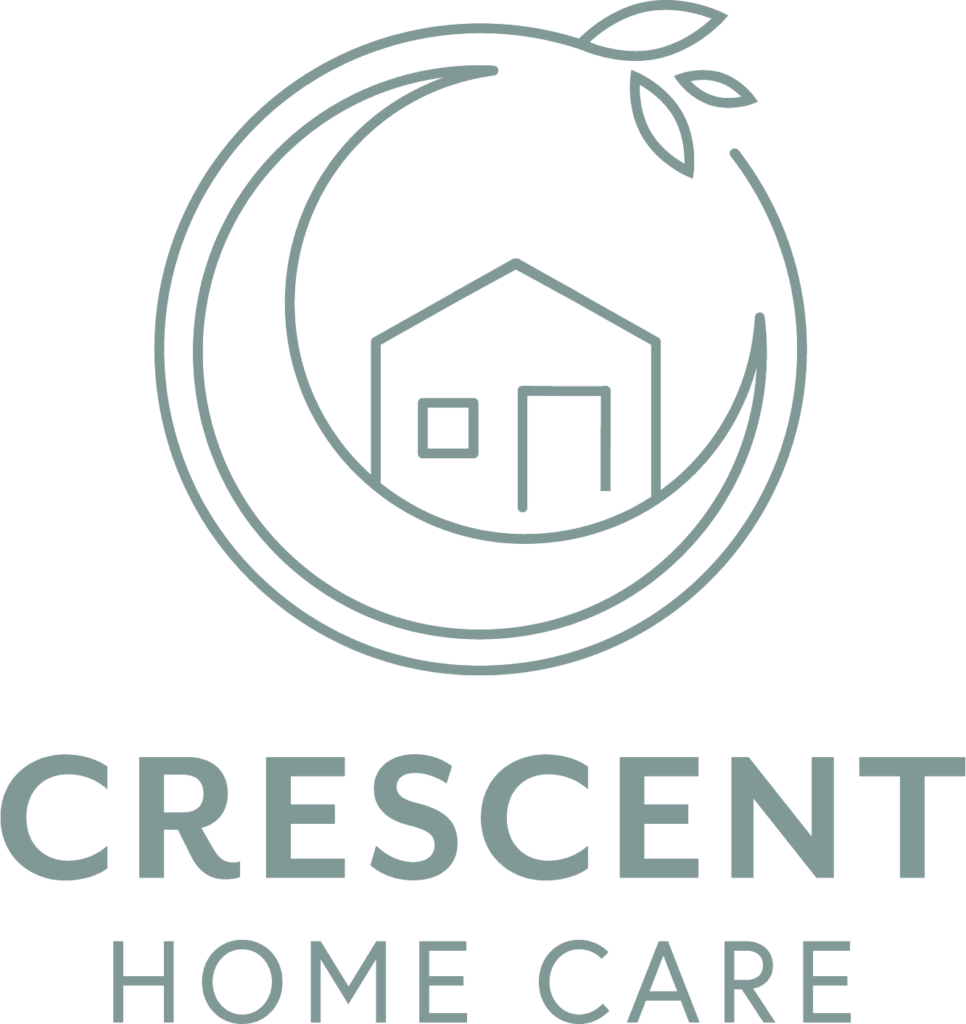 Crescent Home Care logo in dark green color and vertical layout